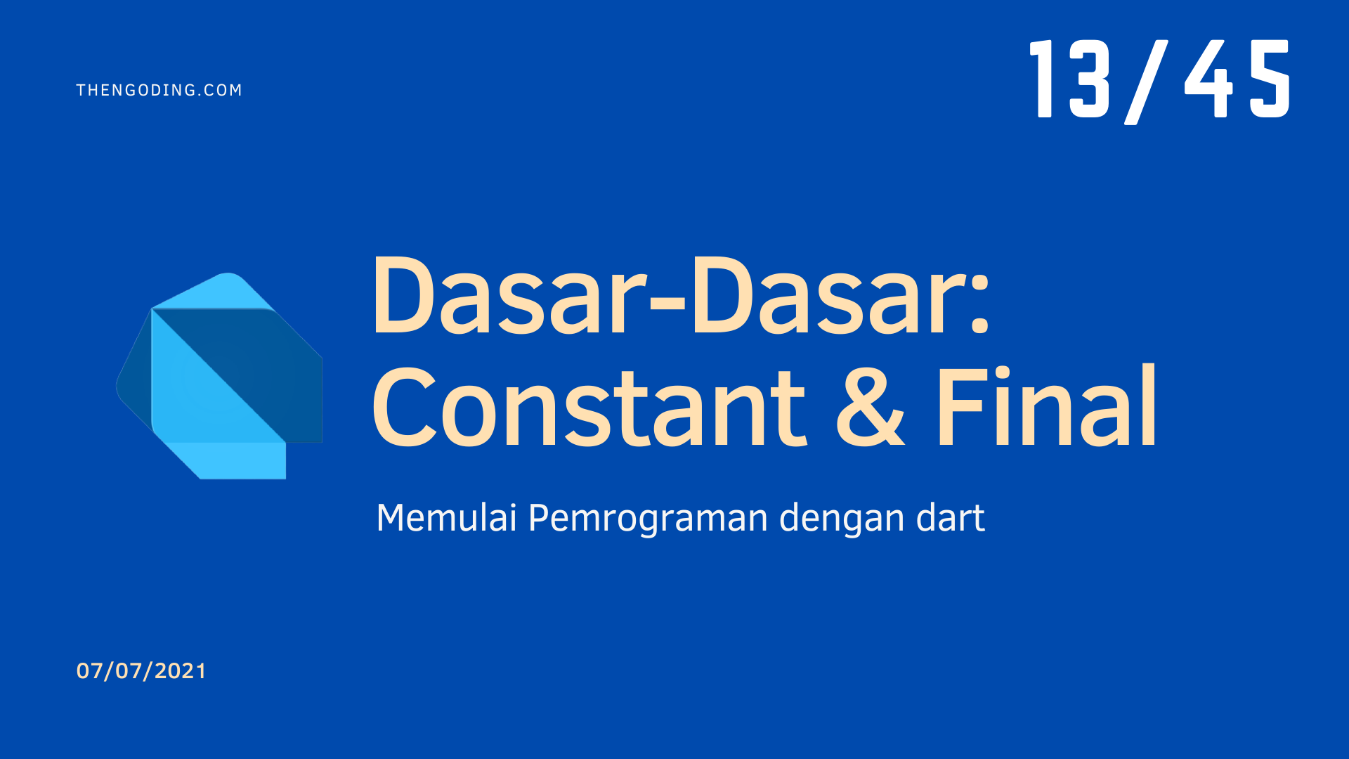 Dart Programming - Constant and Final